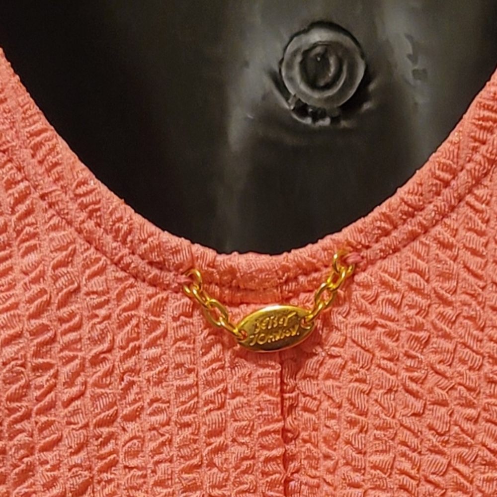 One-piece swimsuit by Betsey Johnson pink retro style rosebud detail, small NEW - Picture 7 of 16
